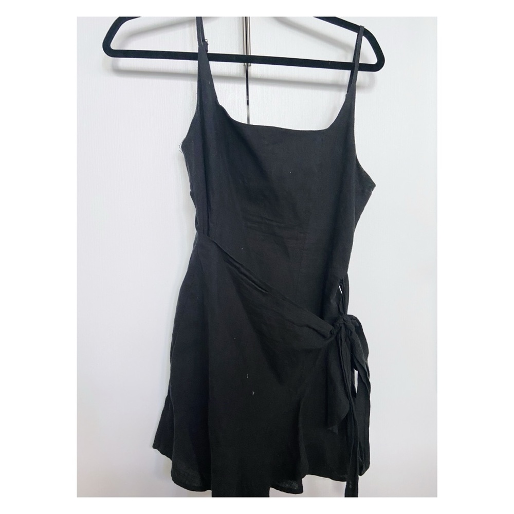 black wrap dress